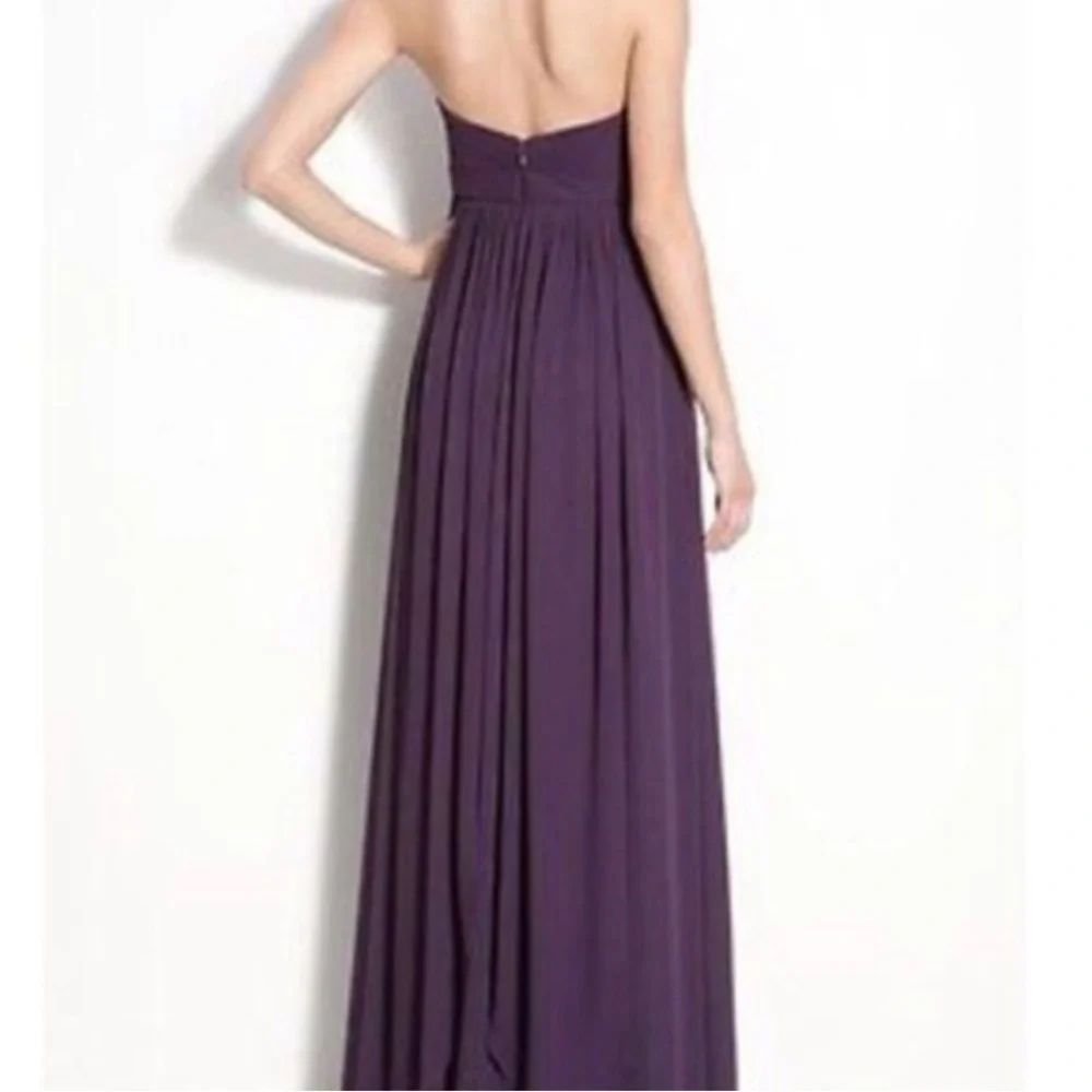 Jenny Yoo Collection Deep Purple Maxi Strapless Wedding Dress Size 10 - Picture 2 of 8